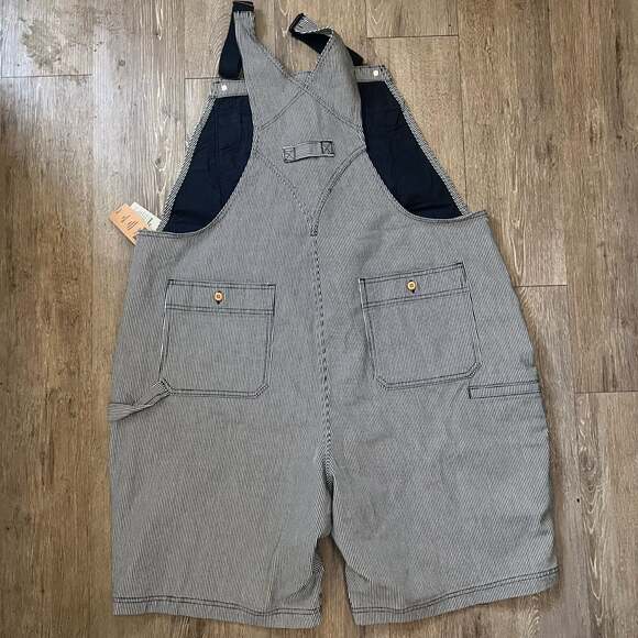 NWT Duluth Trading Co. XXL Rootstock Gardening Hickory Stripe Short Overalls - Picture 4 of 11